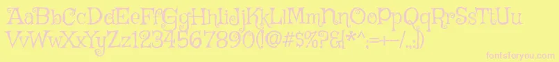 GriffyRegular Font – Pink Fonts on Yellow Background