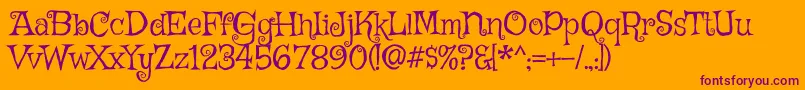 Fonte GriffyRegular – fontes roxas em um fundo laranja