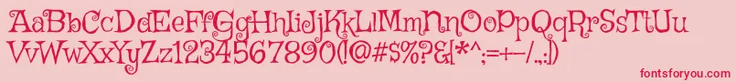 GriffyRegular Font – Red Fonts on Pink Background