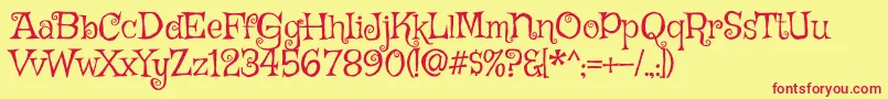 GriffyRegular Font – Red Fonts on Yellow Background
