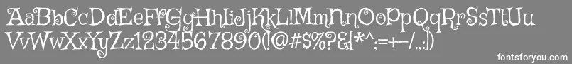 フォントGriffyRegular – 灰色の背景に白い文字