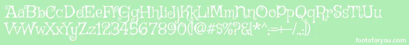 フォントGriffyRegular – 緑の背景に白い文字