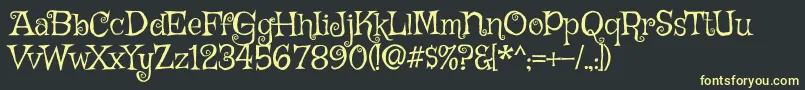 GriffyRegular Font – Yellow Fonts on Black Background