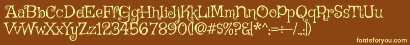 GriffyRegular Font – Yellow Fonts on Brown Background