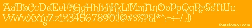 GriffyRegular Font – Yellow Fonts on Orange Background