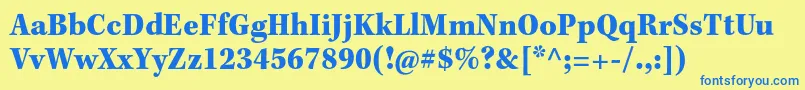 KeplerstdBlackscncapt Font – Blue Fonts on Yellow Background