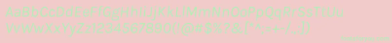 KarlaItalic Font – Green Fonts on Pink Background