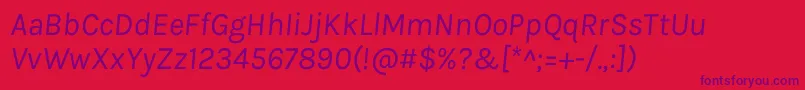 KarlaItalic Font – Purple Fonts on Red Background