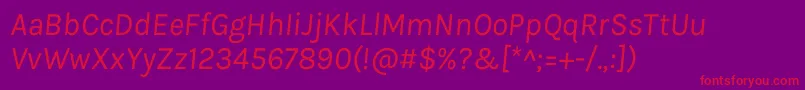 KarlaItalic Font – Red Fonts on Purple Background