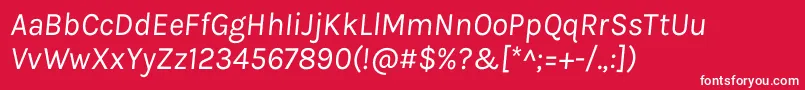 KarlaItalic Font – White Fonts on Red Background