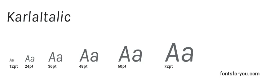 KarlaItalic Font Sizes