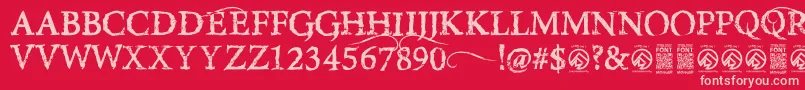 RiseinsideRegular Font – Pink Fonts on Red Background