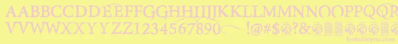 Шрифт RiseinsideRegular – розовые шрифты на жёлтом фоне