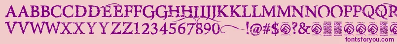 RiseinsideRegular Font – Purple Fonts on Pink Background