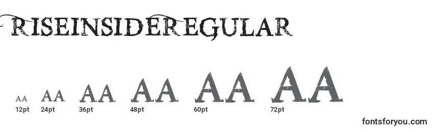 Размеры шрифта RiseinsideRegular
