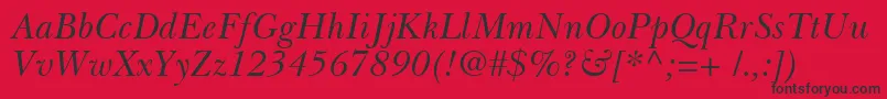 BaskervilleCyrillicInclined Font – Black Fonts on Red Background