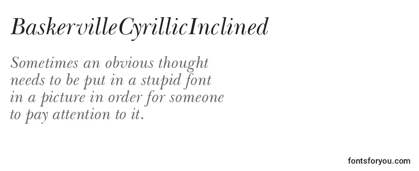 Review of the BaskervilleCyrillicInclined Font