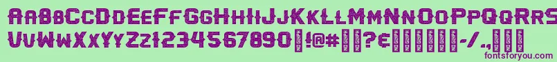 OliviaspursAlternate Font – Purple Fonts on Green Background