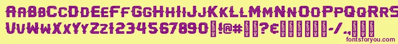 OliviaspursAlternate Font – Purple Fonts on Yellow Background