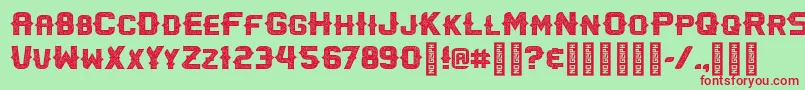 OliviaspursAlternate-Schriftart – Rote Schriften auf grünem Hintergrund