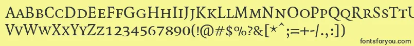 QuadraatSmallcaps Font – Black Fonts on Yellow Background