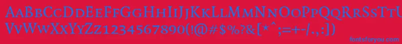 QuadraatSmallcaps Font – Blue Fonts on Red Background