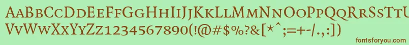 QuadraatSmallcaps Font – Brown Fonts on Green Background