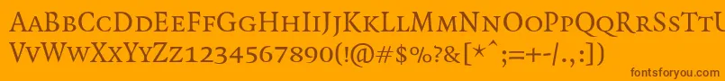 QuadraatSmallcaps Font – Brown Fonts on Orange Background