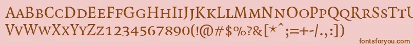 QuadraatSmallcaps Font – Brown Fonts on Pink Background