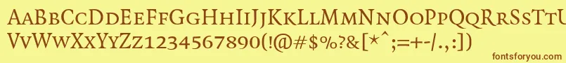 QuadraatSmallcaps Font – Brown Fonts on Yellow Background