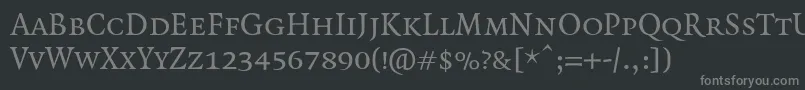 フォントQuadraatSmallcaps – 黒い背景に灰色の文字