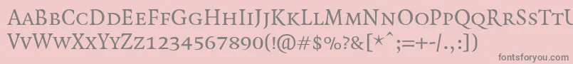 QuadraatSmallcaps Font – Gray Fonts on Pink Background