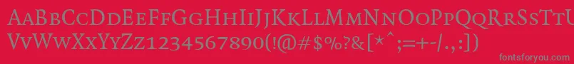 QuadraatSmallcaps Font – Gray Fonts on Red Background