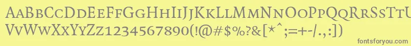 QuadraatSmallcaps Font – Gray Fonts on Yellow Background
