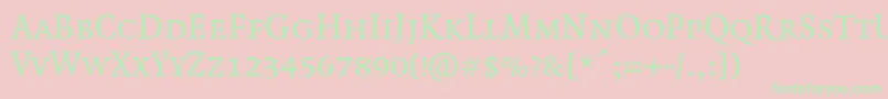 QuadraatSmallcaps Font – Green Fonts on Pink Background