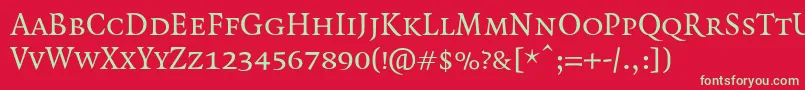 QuadraatSmallcaps Font – Green Fonts on Red Background
