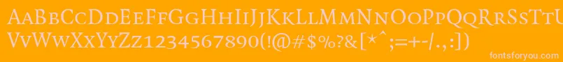 QuadraatSmallcaps Font – Pink Fonts on Orange Background