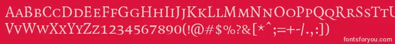 QuadraatSmallcaps Font – Pink Fonts on Red Background