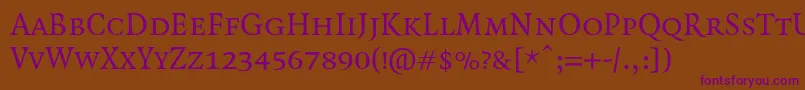 QuadraatSmallcaps Font – Purple Fonts on Brown Background