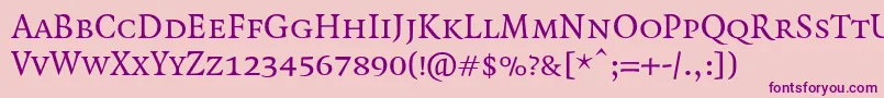 QuadraatSmallcaps Font – Purple Fonts on Pink Background