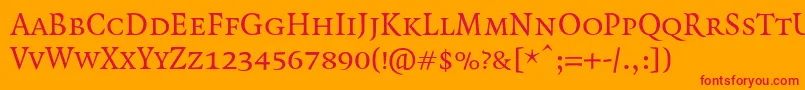 QuadraatSmallcaps Font – Red Fonts on Orange Background