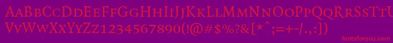 QuadraatSmallcaps Font – Red Fonts on Purple Background