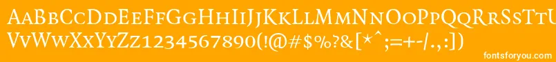 QuadraatSmallcaps Font – White Fonts on Orange Background