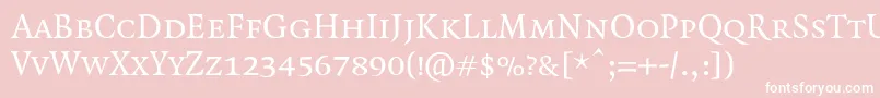 QuadraatSmallcaps Font – White Fonts on Pink Background