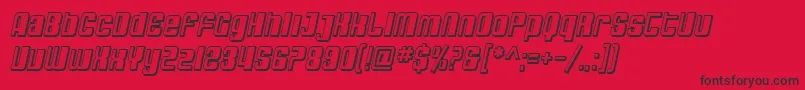 SfDecotechnoShadedOblique Font – Black Fonts on Red Background