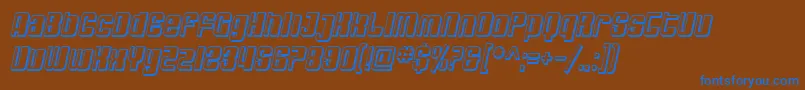 SfDecotechnoShadedOblique-Schriftart – Blaue Schriften auf braunem Hintergrund