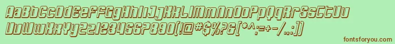 SfDecotechnoShadedOblique Font – Brown Fonts on Green Background