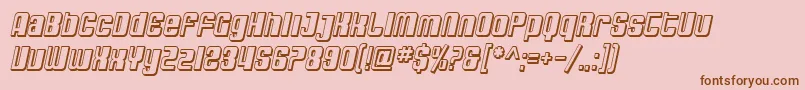 SfDecotechnoShadedOblique-Schriftart – Braune Schriften auf rosa Hintergrund