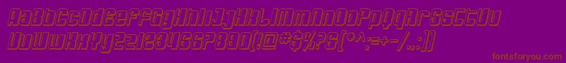 SfDecotechnoShadedOblique Font – Brown Fonts on Purple Background
