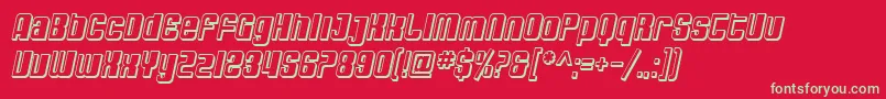 SfDecotechnoShadedOblique Font – Green Fonts on Red Background